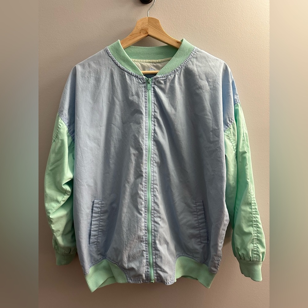 Lavon by Cheerful Corp Vintage Windbreaker Jacket | Blue and Teal | L